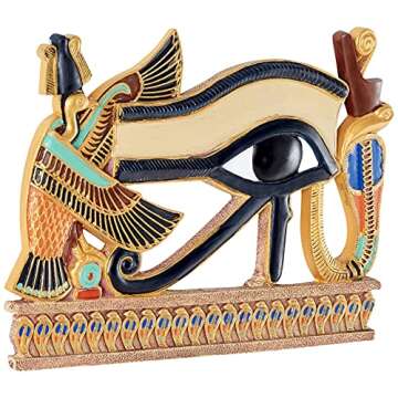 Design Toscano Egypitan Decor Eye of Horus Wall Sculpture Plaque, 12 Inch, Polyresin, Full Color, QL...