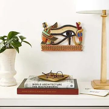 Design Toscano Egypitan Decor Eye of Horus Wall Sculpture Plaque, 12 Inch, Polyresin, Full Color, QL124212