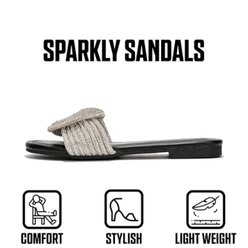 Cape Robbin Jeffer Slide Sandals with Rhinestones for Women