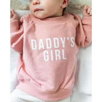 CREAIRY Newborn Baby Girl Outfits Daddy’s Girl Sweatshirt Long Sleeve T-Shirt Tops Pants Set Sweatsuit Toddler Fall Clothes (Pink, 0-6 Months)