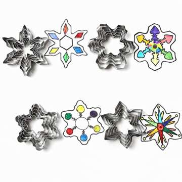 Snowflake Cookie Cutters Set, Stainless Steel Snowflake Cookie Cutter Mold, Christmas Baking Mold Pastry Biscuit Cake Fondant Decorations Mold Kitchen Tool (4 Shapes, 20 Pcs)