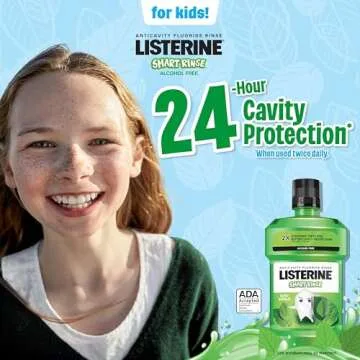 Listerine Smart Rinse Kids Mouthwash, ADA Accepted, Alcohol-Free Anticavity Sodium Fluoride Mouthwas...