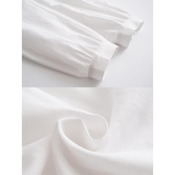 Minibee Women's Casual Cotton Linen Blouse Plus Size Tops