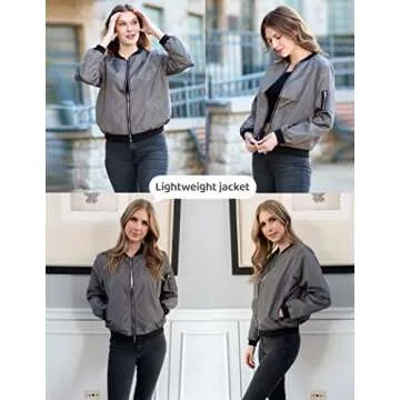 Zeagoo Women's Lightweight Quilted Bomber Jacket Dress Up Your Casual Style