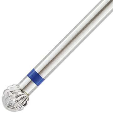 Premium PANA 3/32" Cuticle Clean Nail Carbide Bit for Professional, Nail Salon, Nail Trimmer, Under Nail Cleaner, Electric Drill Machine, Manicure Tools (Silver-Small Ball Head, Medium)