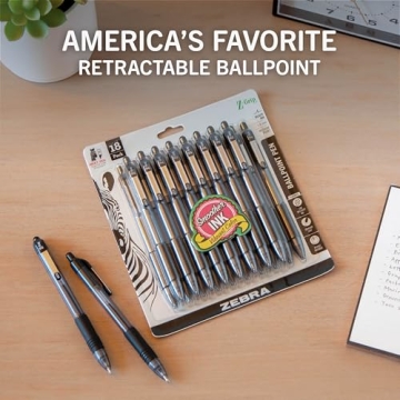 Zebra Z-Grip Retractable Ballpoint Pens 18-Pack