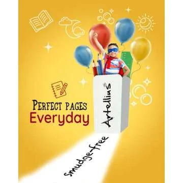 Artellius White Erasers - Large Size Latex & Smudge Free - Bulk School Supplies for Classrooms, Drawing, Teachers, Homeschool, Office, Art Class - Pack of 100