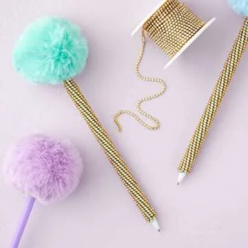 Juvale 11 Yards Rhinestone Chain, Gold Trim String for DIY Jewelry Making, Crafts, Shoe Charms (2mm Wide)