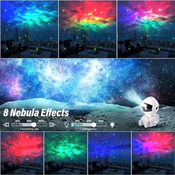 Astronaut Star Projector, Star Projector Galaxy Light for Kids，8 Modes Remote and 270° Adjustable...