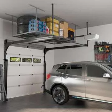 FLEXIMOUNTS 4x8 Overhead Garage Storage Rack - Heavy Duty 600lbs Capacity