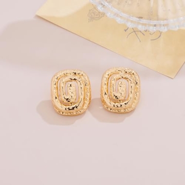 YUJIE Gold Chunky Earrings Vintage Statement Jewelry