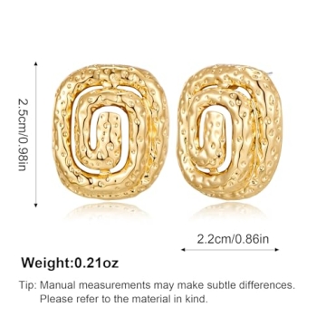 YUJIE Gold Chunky Earrings Vintage Statement Jewelry