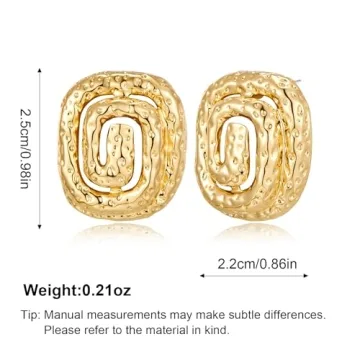 YUJIE Gold Chunky Earrings Vintage Statement Jewelry