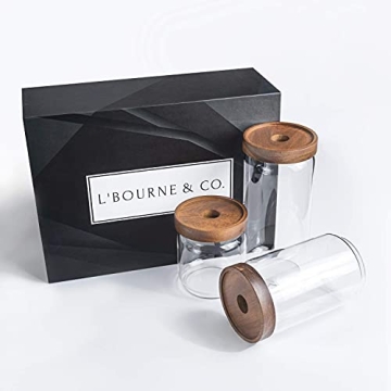 L'Bourne & Co. Glass Kitchen Canister Set - Durable Storage Jars