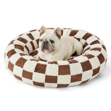 Lesure Donut Pet Bed - Cozy Round Bed for Small Dogs & Cats