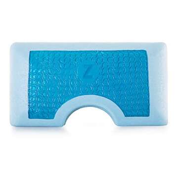 MALOUF Z Side Sleeper Shoulder Cutout Dough Memory Foam Pillow with Liquid Gel Layer-Queen, Blue