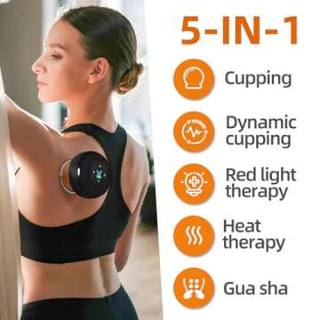 Becommend 5-in-1 Remote Control Cupping Kit for Massage Therapy, 20 Level Electric Cupping Therapy S...