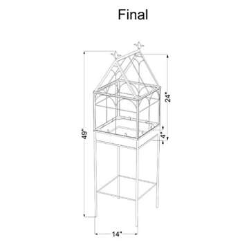 H Potter Large Glass Terrarium Succulent Planter Wardian Case for Plants