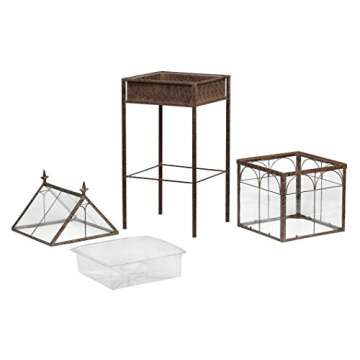 H Potter Large Glass Terrarium Succulent Planter Wardian Case for Plants