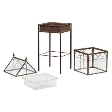 H Potter Large Glass Terrarium Succulent Planter Wardian Case for Plants