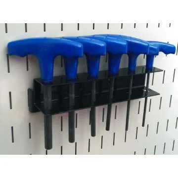 Wall Control Screwdriver Holder Bracket Slotted Metal Pegboard Accessory Slotted Tool Board - Black