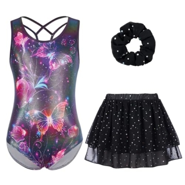 LIFAky Sleeveless Leotards for Girls Gymnastics Size 10 Biketards for Girls Gymnastics Black Girls A...