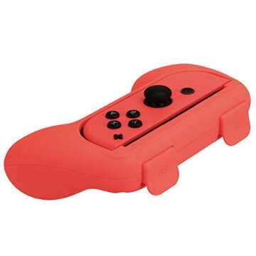 Amazon Basics Grip Kit for Nintendo Switch Joy-Con Controllers - Red