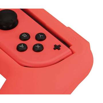 Amazon Basics Grip Kit for Nintendo Switch Joy-Con Controllers - Red