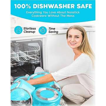 Gotham Steel 20 Piece Copper Pots and Pans Set Nonstick Cookware Set + Complete Ceramic Bakeware Set for Kitchen with Long Lasting Non Stick, Dishwasher/Oven Safe, Non Toxic – Turquoise