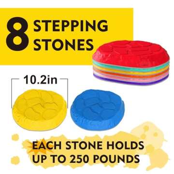 SmartYeen Stepping Stones for kids,8/12 PCS Durable Non-Slip Balance Stones Indoor Outdoor toys for ...