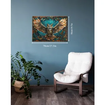 Owl Stained Glass 1000 Piece Puzzle for Adults