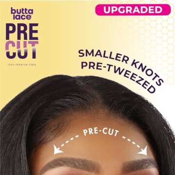 Sensationnel Butta lace precut wigs - unit 1 glueless extra wide 5 inch deep parting synthetic pre tweezed smaller knot hairline (1 JETBLACK)
