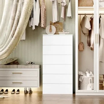 FOTOSOK 6 Drawer White Dresser for Stylish Storage