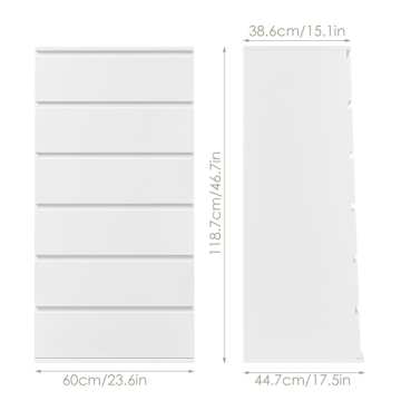 FOTOSOK 6 Drawer White Dresser for Stylish Storage