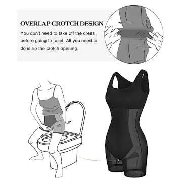 Popilush Shapewear Dress Mini Slit Built in Shapewear Bra 8 in 1 Square Neck Bodycon Summer Dress for Women 2024 Black