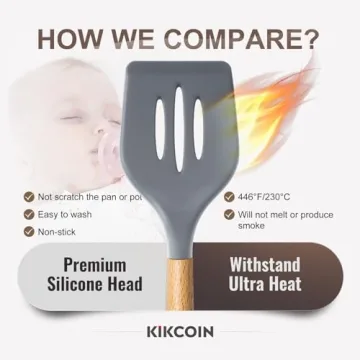 Kikcoin 23PCS Kitchen Utensils Set with Wood Handle