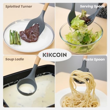 Kikcoin 23PCS Kitchen Utensils Set with Wood Handle