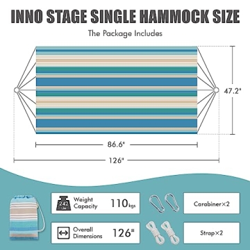 Comfortable Portable Brazilian Hammock with Tree Straps