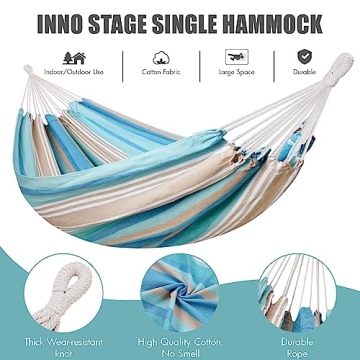 Comfortable Portable Brazilian Hammock with Tree Straps