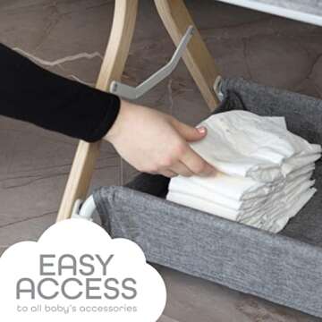 KoolerThings Baby Bassinet, Bedside Sleeper for Baby, Easy Folding Portable Crib with Storage Basket for Newborn, Bedside Bassinet, Comfy Mattress/Travel Bag Included