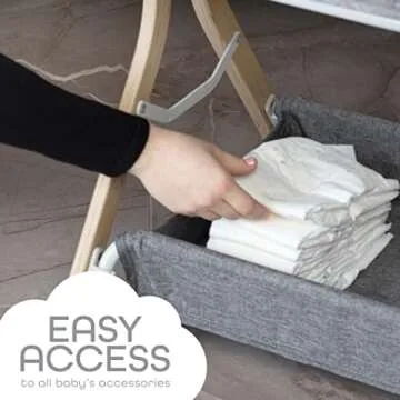 KoolerThings Baby Bassinet, Bedside Sleeper for Baby, Easy Folding Portable Crib with Storage Basket for Newborn, Bedside Bassinet, Comfy Mattress/Travel Bag Included