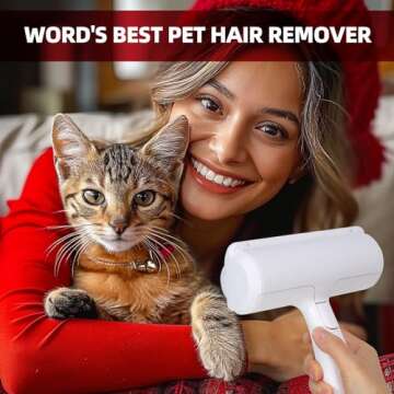 DuDu Bear Pet Hair Remover and Reusable Lint Roller - Efficient Cat and Dog Hair Remover for Furnitu...