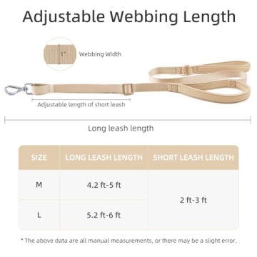 Wisedog Two Handle Dog Leash with Adjustable Length and Comfort