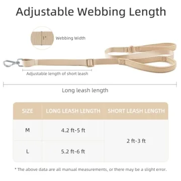 Wisedog Two Handle Dog Leash with Adjustable Length and Comfort