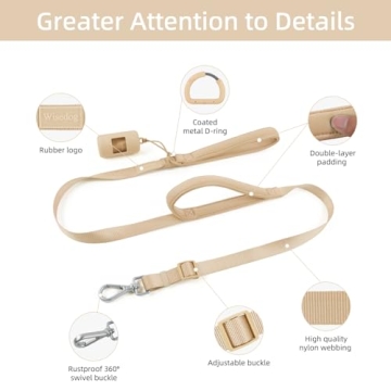 Wisedog Two Handle Dog Leash with Adjustable Length and Comfort