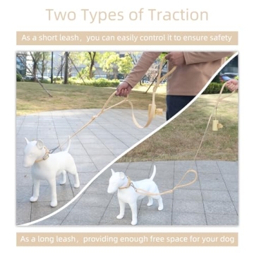 Wisedog Two Handle Dog Leash with Adjustable Length and Comfort