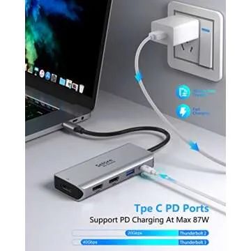 USB C Docking Station Dual Monitor, 9 in 1 USB C Triple Display Docking Station to Dual HDMI Adapter Displayport SD TF Card Reader 2USB 2.0, 1 USB 3.0, 100W PD for USB C Thunderbolt 3 Laptops
