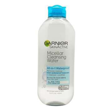 Garnier Skin Active Cleansing Water All in 1 Makeup Remover and Facial Cleanser 13.5 Pack, Micellar ...