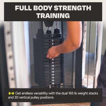 Inspire Fitness FT1 Functional Trainer - Compact at Home Workout Machine with Accessories - Two 165 lb Weight Stacks - Smooth Glide Cable Machine