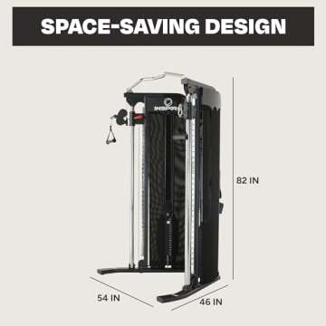 Inspire Fitness FT1 Functional Trainer - Compact at Home Workout Machine with Accessories - Two 165 lb Weight Stacks - Smooth Glide Cable Machine